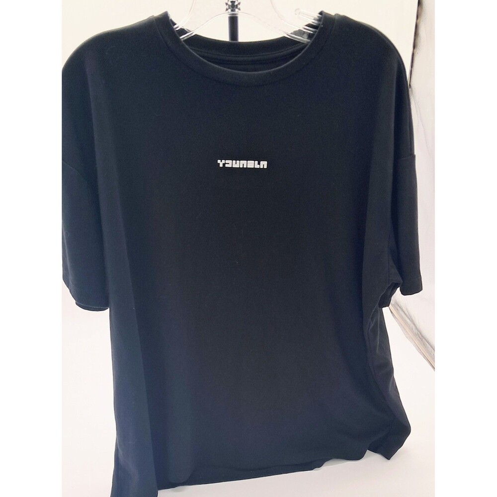 YoungLA Shirt Men's XXL Black Logo Graphic Back Print Relaxed Tee Crew Neck